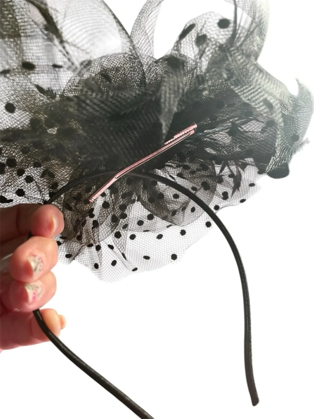 Black Floral Mesh Fascinator Hair Clip - Elegant Women’s Accessory